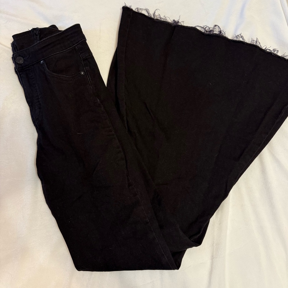 We The Free Black Flare Wide Leg Jeans